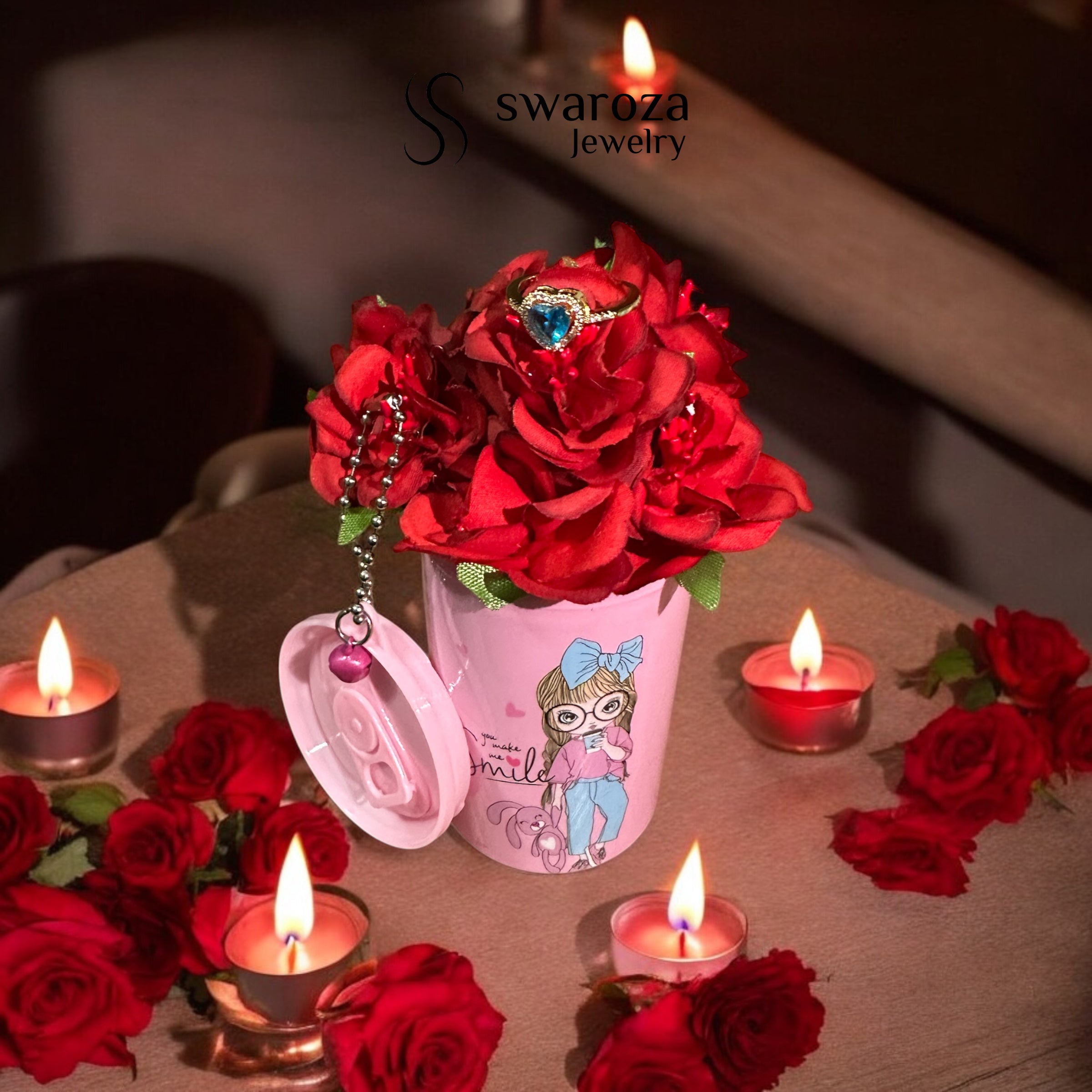 Sürpriz Çiçekli Yüzüklü Kutu