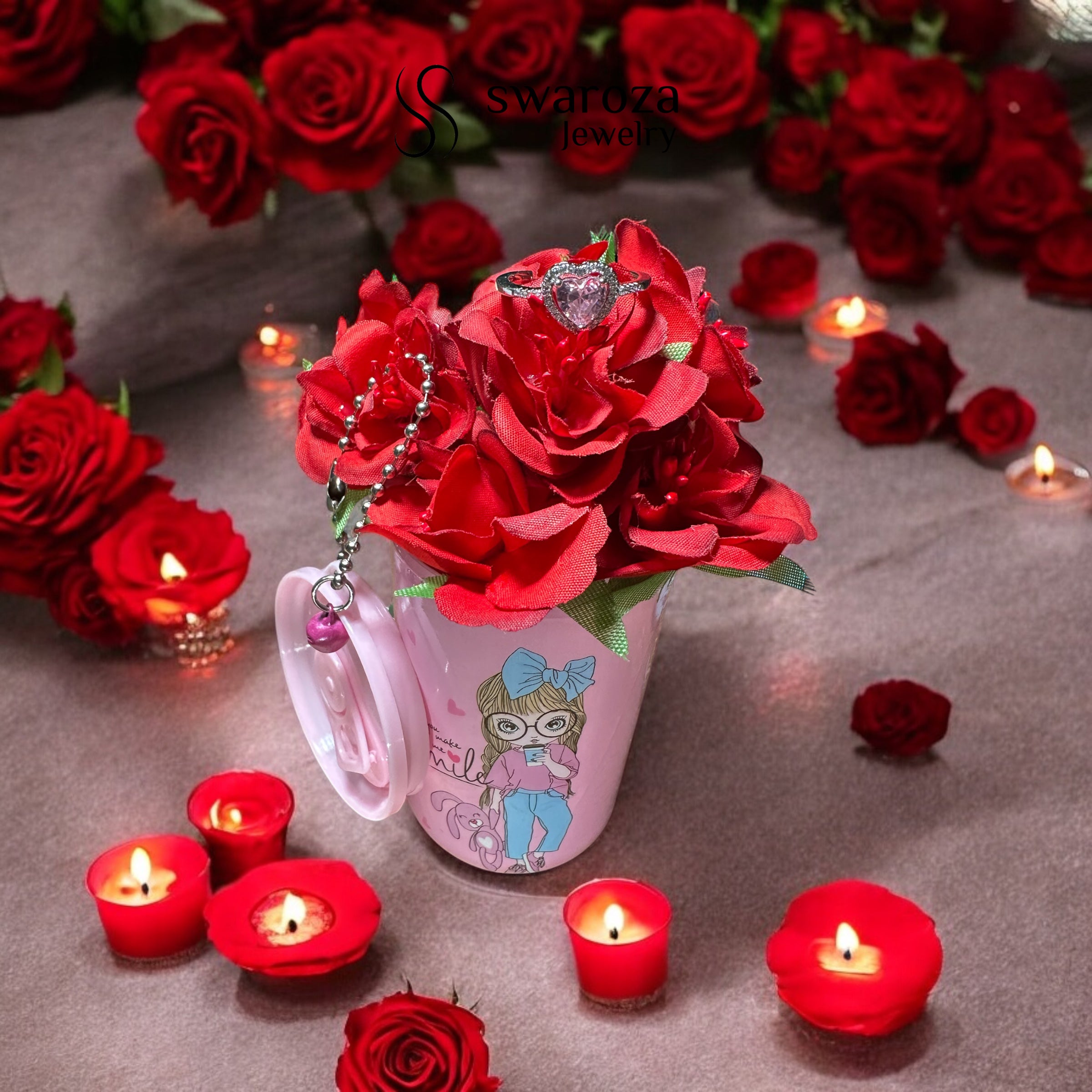 Sürpriz Çiçekli Yüzüklü Kutu