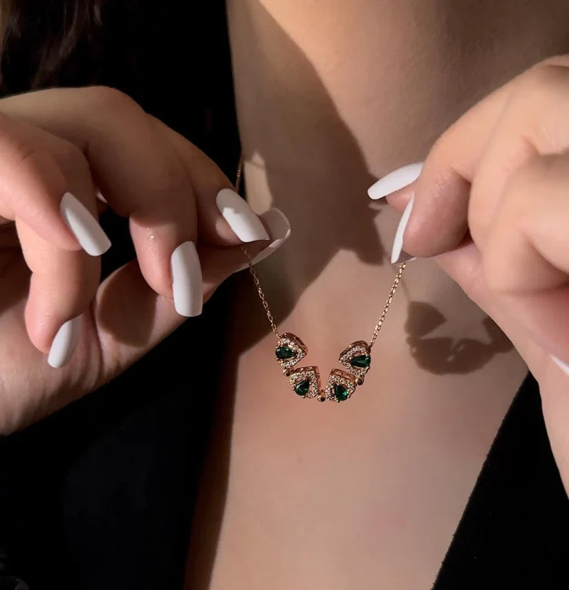 Yeşil Taşlı Şans Yoncası - Swaroza