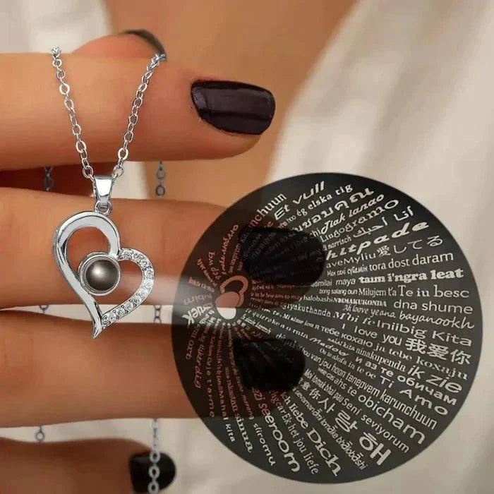 100 Dilde Seni Seviyorum Yazılı Gümüş Kolye - Swaroza