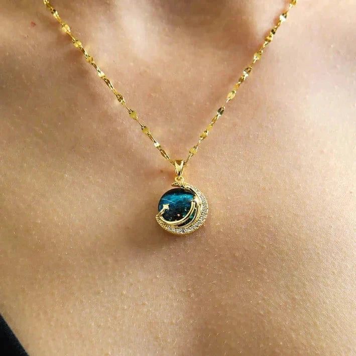 14 Ayar Altın Kaplama Gökyüzü Kolye - Swaroza