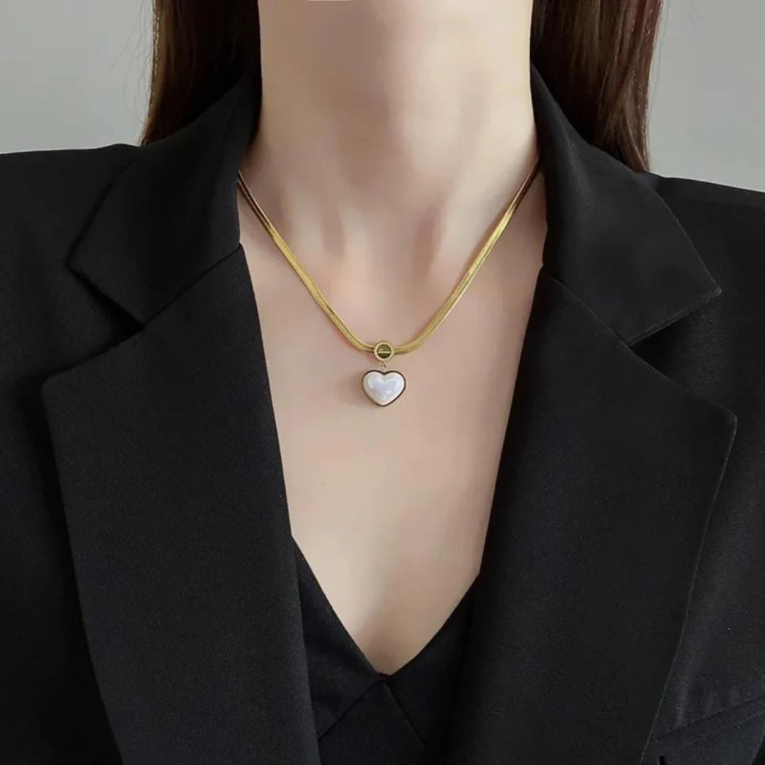 14 Ayar Altın Kaplama İtalyan Zincir Kalp Kolye - Swaroza