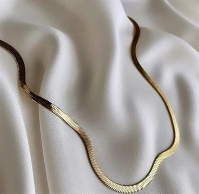 Altın Sarısı Renkli İtalyan Zincir Motifi Kolye - Swaroza