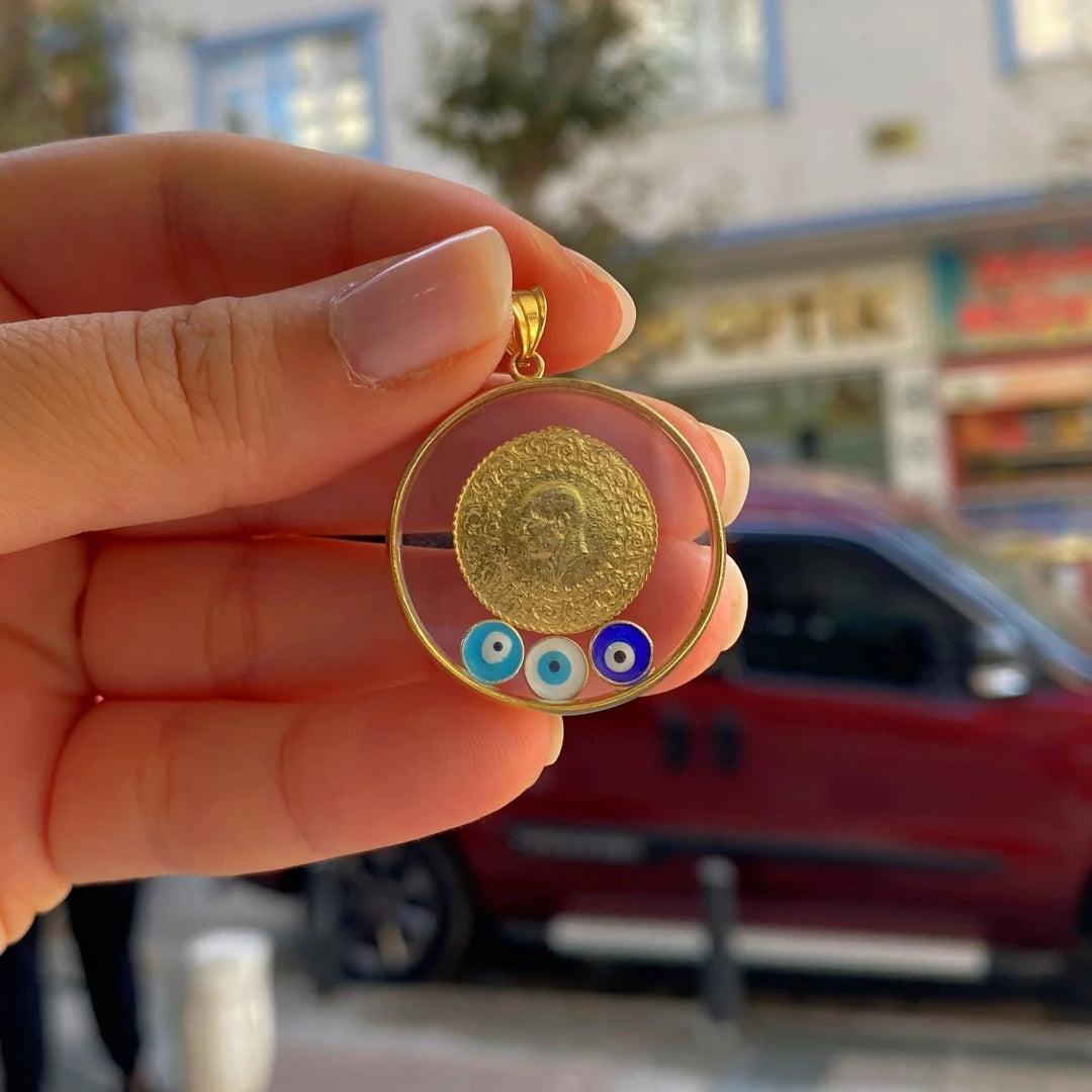 14 Ayar Altın Kaplama Çeyrek Gümüş Kolye - Swaroza