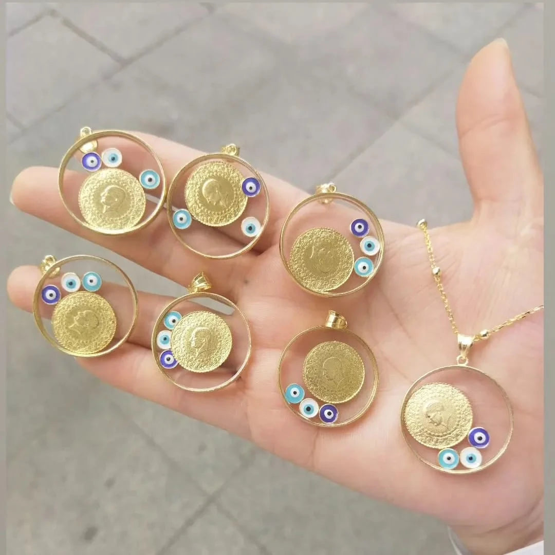 14 Ayar Altın Kaplama Çeyrek Gümüş Kolye - Swaroza