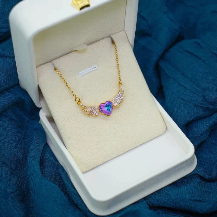 Kristal Kalpli Aşk Kanadı Kolyesi - Swaroza