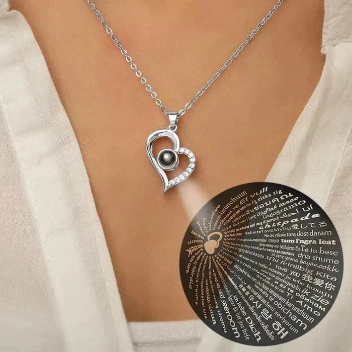 100 Dilde Seni Seviyorum Yazılı Gümüş Kolye - Swaroza