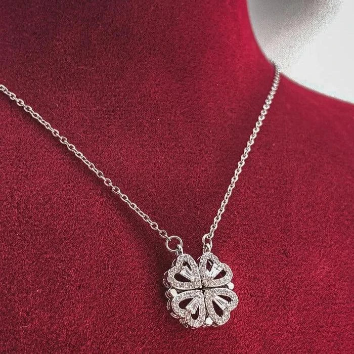 14 Ayar Altın Kaplama Mıknatıslı Yonca Kolye - Swaroza