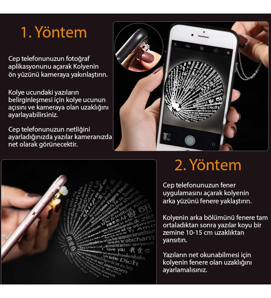 100 Dilde Seni Seviyorum Yazılı Gümüş Kolye - Swaroza