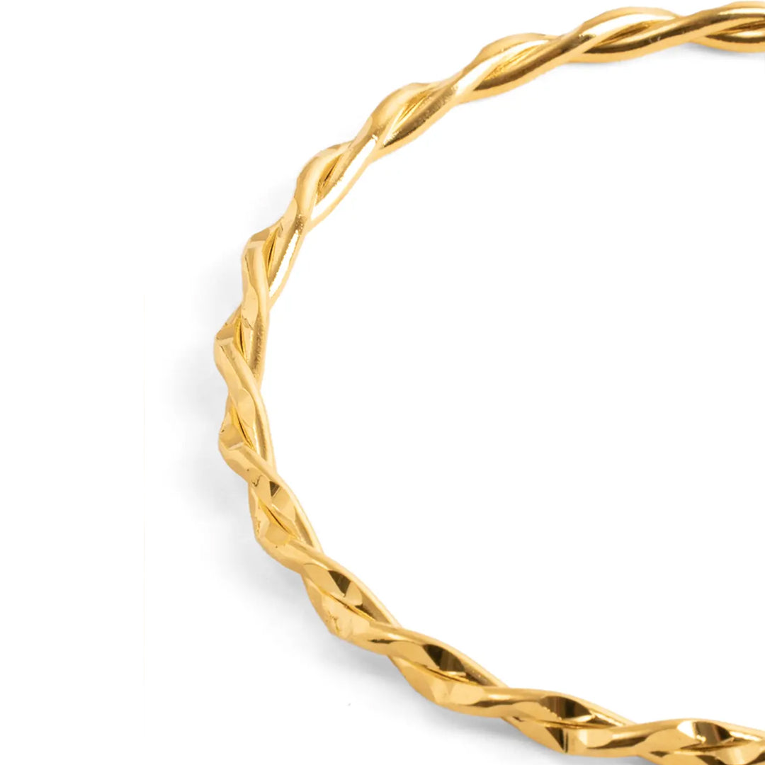 Simli İkili Burma Bilezik 22 Ayar Altın Kaplama (20 Gr görünümünde)