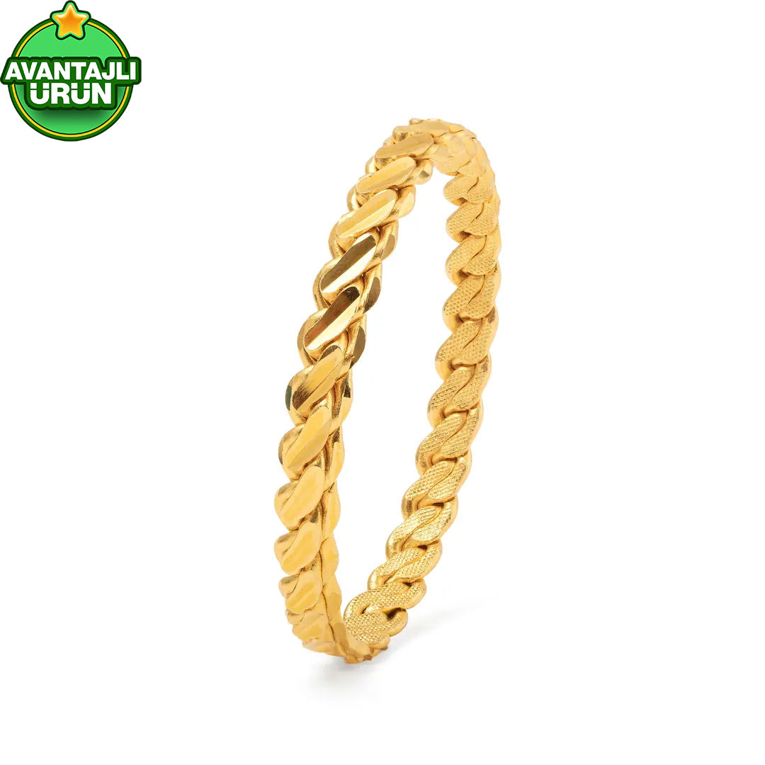 Üçlü Burma Kalın Bilezik 22 Ayar Altın Kaplama (40 Gr Görünümünde)