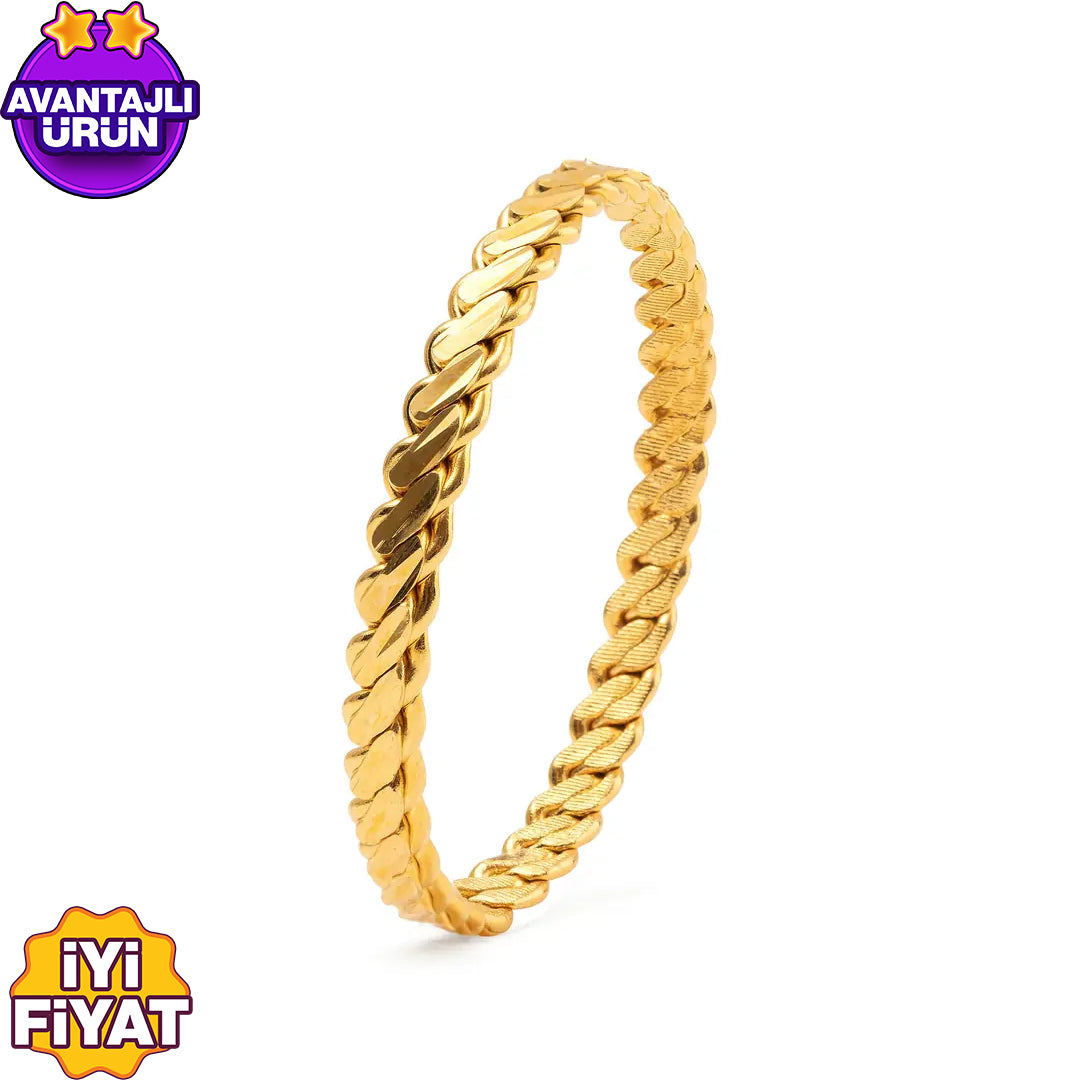 Üçlü Burma Orta Bilezik 22 Ayar Altın Kaplama (25 Gr Görünümünde)